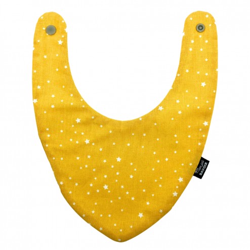 Bavoir bandana - jaune étoiles